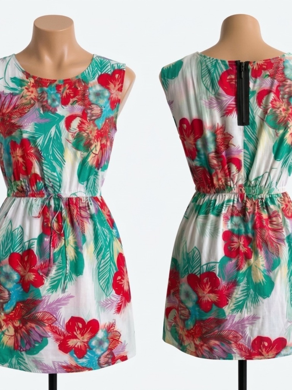 BeBop Tropical Floral Mini Dress Resort Sun Dress Size S